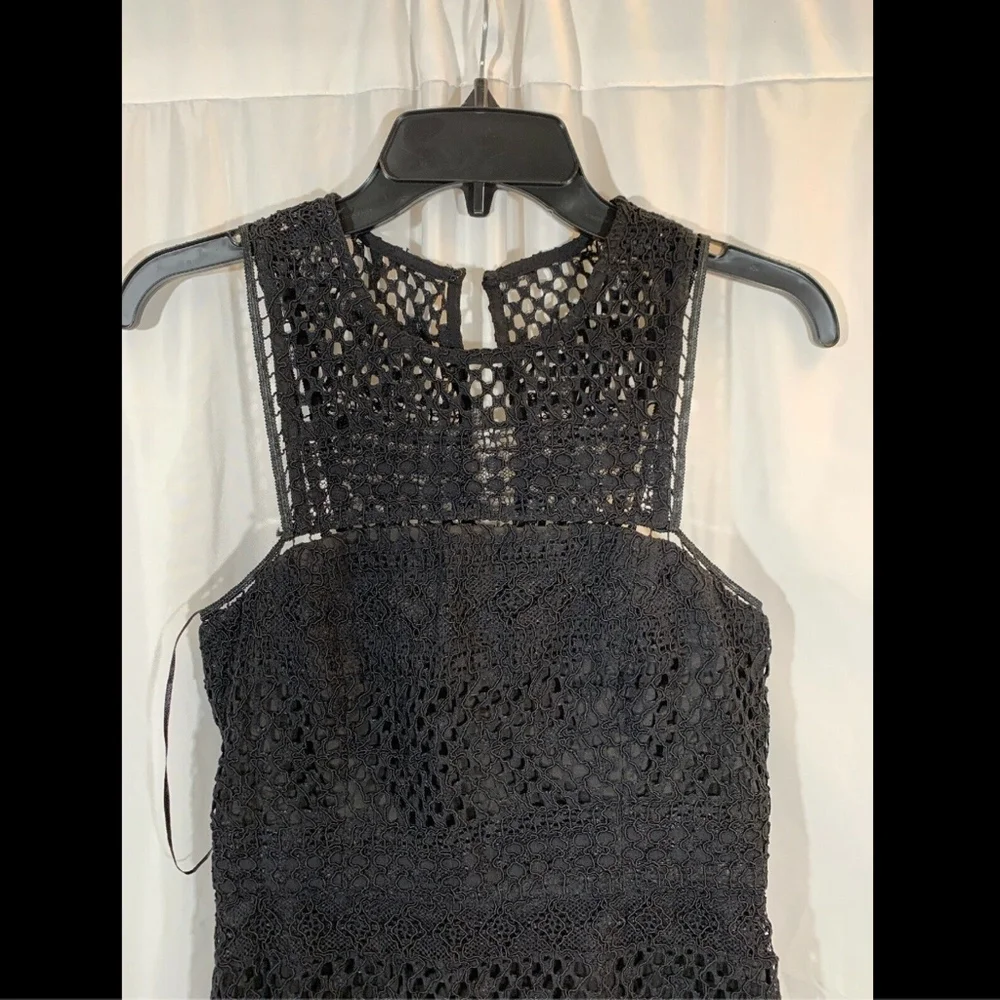 NWT $348 Trina Turk Vitality Crochet Knit Dress‎ in Black [SZ 4 ]